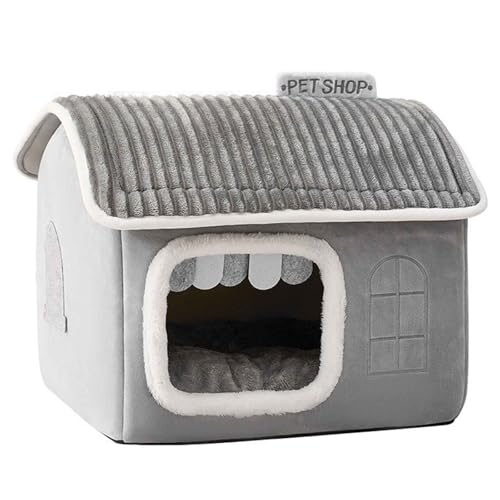 PJDDP Katzenhaus, Katzenbett, Haustierbett Mit Abnehmbarem, Waschbarem Kissen, Klappbar Katzenbett Höhle, Katzenhöhlenbett Mit rutschfeste Unterseite,Grau,L PJDDP Katzenhaus, Katzenbett, Haustierbett Mit Abnehmbarem, Waschbarem Kissen, Klappbar Katzenbett Höhle, Katzenhöhlenbett Mit rutschfeste Unterseite,Grau,L von PJDDP