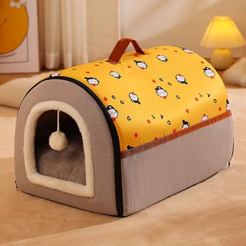 PJDDP Katzenhöhle, Katzenbett Katzenzelt, Faltbare Cat House, Halbgeschlossene Hundehütte Mit Rutschfestem Boden, Abnehmbar, Waschbar,Gelb,S PJDDP Katzenhöhle, Katzenbett Katzenzelt, Faltbare Cat House, Halbgeschlossene Hundehütte Mit Rutschfestem Boden, Abnehmbar, Waschbar,Gelb,S von PJDDP