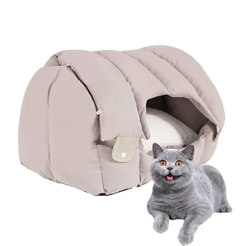 PJDDP Katzenhöhle Und Katzenbett, Weiches Und Warmes Katzenhaus Für Drinnen, Katzenbett Indoor Mit Abnehmbarem Kissen Und Antirutsch Boden,Grau PJDDP Katzenhöhle Und Katzenbett, Weiches Und Warmes Katzenhaus Für Drinnen, Katzenbett Indoor Mit Abnehmbarem Kissen Und Antirutsch Boden,Grau von PJDDP