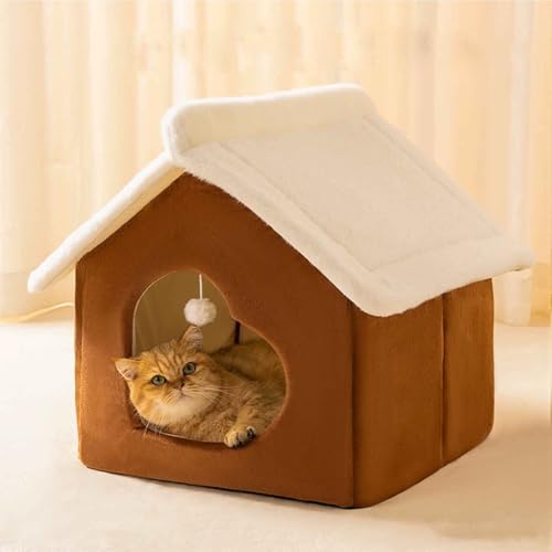 PJDDP Katzenhöhlenbett, Faltbare Katzenbetthöhle, Halbgeschlossenes Katzenbett, Hundehöhle Mit Rutschfestem Boden Für Kleine Welpenkätzchen,Braun,M PJDDP Katzenhöhlenbett, Faltbare Katzenbetthöhle, Halbgeschlossenes Katzenbett, Hundehöhle Mit Rutschfestem Boden Für Kleine Welpenkätzchen,Braun,M von PJDDP