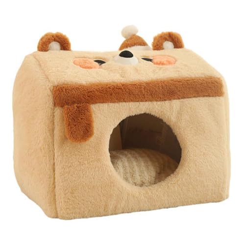 PJDDP Katzenhöhlenbett, Haustierbett Mit Rutschfestem Boden, Weiches Haustierhöhlenbett Mit Abnehmbarem Kissen, Halbgeschlossenes Katzenbett,S PJDDP Katzenhöhlenbett, Haustierbett Mit Rutschfestem Boden, Weiches Haustierhöhlenbett Mit Abnehmbarem Kissen, Halbgeschlossenes Katzenbett,S von PJDDP