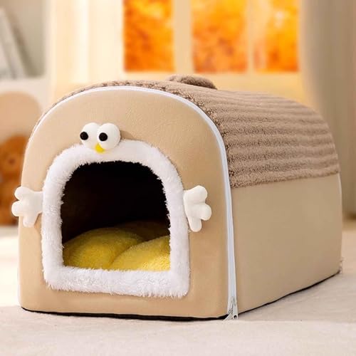 PJDDP Katzenhöhlenbett, Katzenbett Mit Herausnehmbarem, Waschbarem Innenkissen, Halbgeschlossenes Katzenbett, Hundebett Mit Rutschfestem Boden,Braun,L PJDDP Katzenhöhlenbett, Katzenbett Mit Herausnehmbarem, Waschbarem Innenkissen, Halbgeschlossenes Katzenbett, Hundebett Mit Rutschfestem Boden,Braun,L von PJDDP