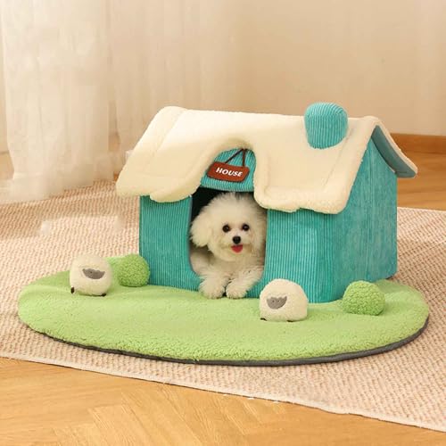 PJDDP Katzenhöhlenbett, Waschbares Hundebett, Faltbares Katzenhaus, Haustierbett Mit Rutschfestem Boden, Für Katzen/Kleine Hunde,Lawn + House PJDDP Katzenhöhlenbett, Waschbares Hundebett, Faltbares Katzenhaus, Haustierbett Mit Rutschfestem Boden, Für Katzen/Kleine Hunde,Lawn + House von PJDDP