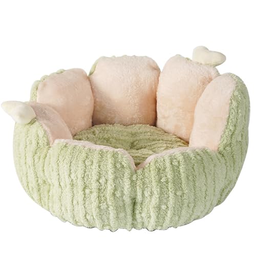 PJDDP Kleines Katzenbett, Kaktusblüten-Haustierbett, Rundes Plüsch-Haustierbett Für Drinnen, Kätzchen, Welpen, Kaninchen, Kätzchen, Betthöhle Mit Abnehmbarem, Waschbarem Kissen,Grün,M PJDDP Kleines Katzenbett, Kaktusblüten-Haustierbett, Rundes Plüsch-Haustierbett Für Drinnen, Kätzchen, Welpen, Kaninchen, Kätzchen, Betthöhle Mit Abnehmbarem, Waschbarem Kissen,Grün,M von PJDDP