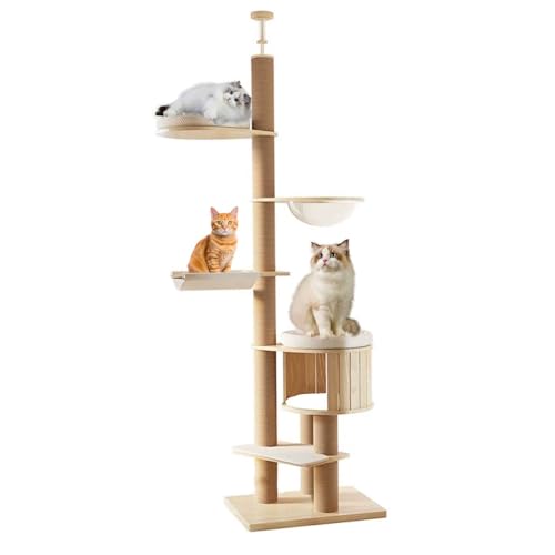 PJDDP Kratzbaum Grosse Katzen Stabil Deckenhoch, Deckenspanner Kratzbaum Mit Aussichtplattformen, 6-Ebenen-Katzenbaum, Für Wohnzimmer & Schlafzimmer,Style a PJDDP Kratzbaum Grosse Katzen Stabil Deckenhoch, Deckenspanner Kratzbaum Mit Aussichtplattformen, 6-Ebenen-Katzenbaum, Für Wohnzimmer & Schlafzimmer,Style a von PJDDP