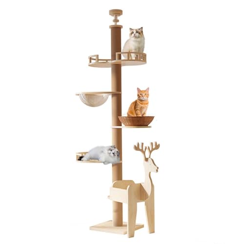 PJDDP Kratzbaum Grosse Katzen Stabil Deckenhoch, Deckenspanner Kratzbaum Mit Aussichtplattformen, 6-Ebenen-Katzenbaum, Für Wohnzimmer & Schlafzimmer,Style b PJDDP Kratzbaum Grosse Katzen Stabil Deckenhoch, Deckenspanner Kratzbaum Mit Aussichtplattformen, 6-Ebenen-Katzenbaum, Für Wohnzimmer & Schlafzimmer,Style b von PJDDP
