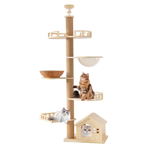 PJDDP Kratzbaum Grosse Katzen Stabil Deckenhoch, Deckenspanner Kratzbaum Mit Aussichtplattformen, 6-Ebenen-Katzenbaum, Für Wohnzimmer & Schlafzimmer,Style d PJDDP Kratzbaum Grosse Katzen Stabil Deckenhoch, Deckenspanner Kratzbaum Mit Aussichtplattformen, 6-Ebenen-Katzenbaum, Für Wohnzimmer & Schlafzimmer,Style d von PJDDP