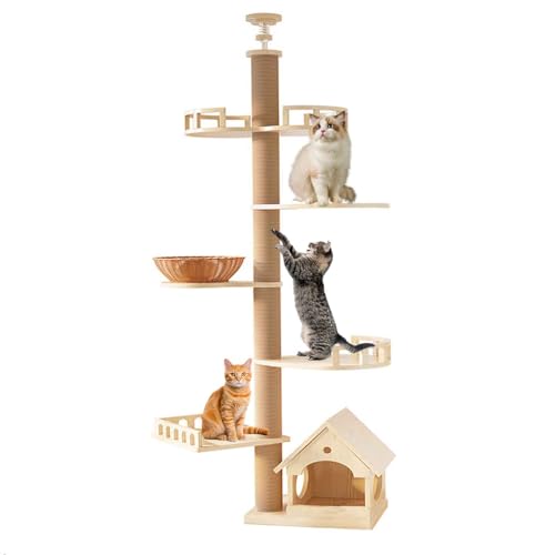 PJDDP Kratzbaum Grosse Katzen Stabil Deckenhoch, Deckenspanner Kratzbaum Mit Aussichtplattformen, 6-Ebenen-Katzenbaum, Für Wohnzimmer & Schlafzimmer,Style e PJDDP Kratzbaum Grosse Katzen Stabil Deckenhoch, Deckenspanner Kratzbaum Mit Aussichtplattformen, 6-Ebenen-Katzenbaum, Für Wohnzimmer & Schlafzimmer,Style e von PJDDP