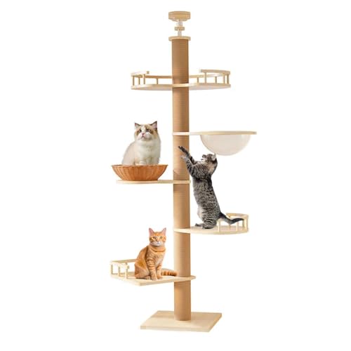PJDDP Kratzbaum Grosse Katzen Stabil Deckenhoch, Deckenspanner Kratzbaum Mit Aussichtplattformen, 6-Ebenen-Katzenbaum, Für Wohnzimmer & Schlafzimmer,Style f PJDDP Kratzbaum Grosse Katzen Stabil Deckenhoch, Deckenspanner Kratzbaum Mit Aussichtplattformen, 6-Ebenen-Katzenbaum, Für Wohnzimmer & Schlafzimmer,Style f von PJDDP