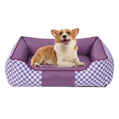 PJDDP Kühlbett Für Hunde, wasserdichte Hundebett, Hundesofa Mit Erhöhte Ränder, Bezug Abnehmbar Und Waschbar, rutschfest, Perfekt Für Heißen Sommer,Lila,L von PJDDP
