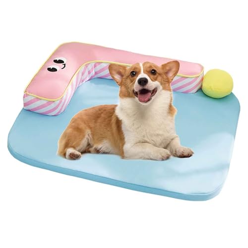PJDDP Kühlmatte Für Hund, Hundekissen Mit Bezug Abnehmbar Und Waschbar, Haustierbett Mit Rutschfester Unterseite, Perfekt Für Heißen Sommer,S von PJDDP