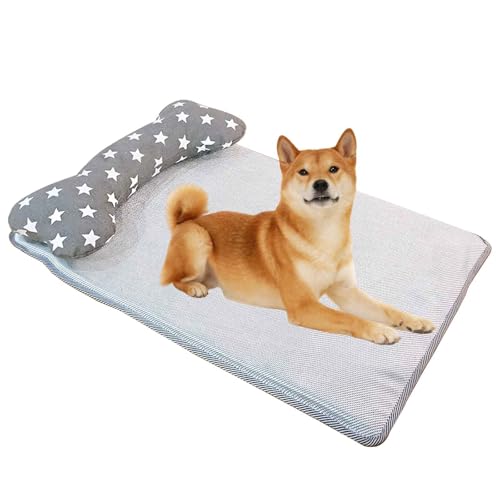 PJDDP Kühlmatte Für Hunde, Kühlmatte Katze, Selbstkühlende Matte Für Haustiere Mit Bezug Abnehmbar Und Maschinenwaschbar, Rutschfester Unterseite,Gray Star,XL PJDDP Kühlmatte Für Hunde, Kühlmatte Katze, Selbstkühlende Matte Für Haustiere Mit Bezug Abnehmbar Und Maschinenwaschbar, Rutschfester Unterseite,Gray Star,XL von PJDDP