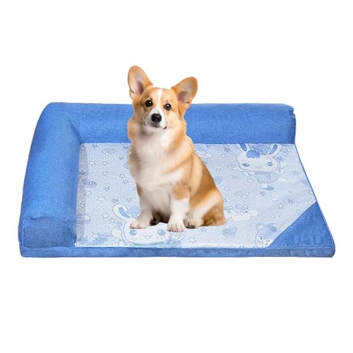 PJDDP Kühlmatte Für Hunde, Selbstkühlende Matte Für Haustiere, Kühlendes Hundebett Für Den Sommer Mit Abnehmbarem, Waschbarem Bezug, Rutschfester Boden,Blau,M PJDDP Kühlmatte Für Hunde, Selbstkühlende Matte Für Haustiere, Kühlendes Hundebett Für Den Sommer Mit Abnehmbarem, Waschbarem Bezug, Rutschfester Boden,Blau,M von PJDDP