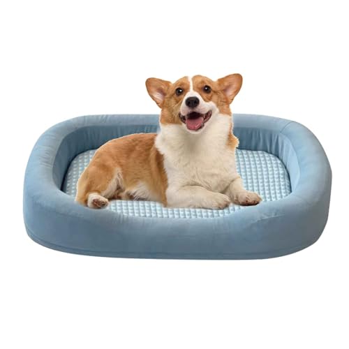 PJDDP Kühlmatte Hund, Kühlmatte Katze, Hundesofa Mit Abnehmbarem, Waschbarem Bezug, rutschfeste Unterseite, Perfekt Für Heiße Sommertage,Blau,M PJDDP Kühlmatte Hund, Kühlmatte Katze, Hundesofa Mit Abnehmbarem, Waschbarem Bezug, rutschfeste Unterseite, Perfekt Für Heiße Sommertage,Blau,M von PJDDP