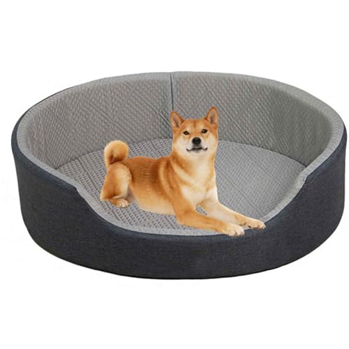 PJDDP Kühlmatte Hunde, Selbstkühlende Hundematte, Kühlendes Hundebett Für Den Sommer Mit Kissen, Bezug Abnehmbar Und Waschbar, rutschfest Hundebetten,Grau,XL von PJDDP