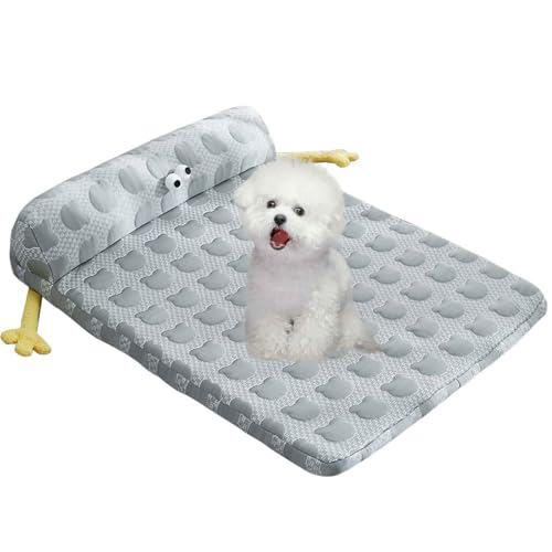 PJDDP Kühlmatte Hunde Katzen, Hundekäfigmatratze Mit Abnehmbarem, Waschbarem Bezug, rutschfeste Unterseite, Ideal Für Zuhause Und Reisen Im Sommer,Grau,XL PJDDP Kühlmatte Hunde Katzen, Hundekäfigmatratze Mit Abnehmbarem, Waschbarem Bezug, rutschfeste Unterseite, Ideal Für Zuhause Und Reisen Im Sommer,Grau,XL von PJDDP