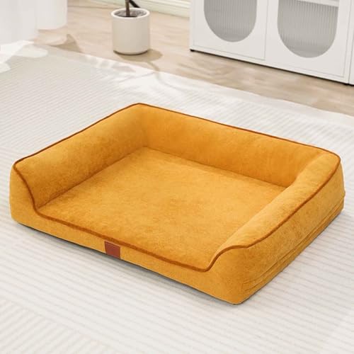 PJDDP Orthopädische Hundebetten, Hundebett, Katzenbett Mit Abnehmbarem Waschbarem Bezug Und Rutschfestem Boden, Für Mittelgroße Und Kleine Hunde,Gelb,L PJDDP Orthopädische Hundebetten, Hundebett, Katzenbett Mit Abnehmbarem Waschbarem Bezug Und Rutschfestem Boden, Für Mittelgroße Und Kleine Hunde,Gelb,L von PJDDP