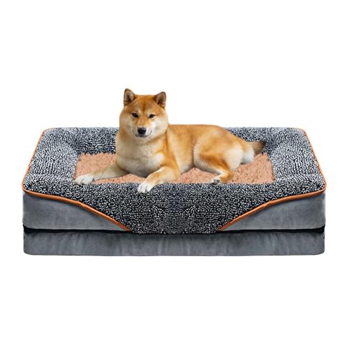 PJDDP Orthopädisches Hundebett, Hundebett Waschbar, Rutschfestes Haustierbett, Hundecouch, Weiches Plüsch-Hundebett Für Kleine, Mittelgroße & Große Hunde,Gray + Brown,XL PJDDP Orthopädisches Hundebett, Hundebett Waschbar, Rutschfestes Haustierbett, Hundecouch, Weiches Plüsch-Hundebett Für Kleine, Mittelgroße & Große Hunde,Gray + Brown,XL von PJDDP