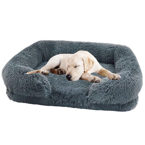 PJDDP Orthopädisches Hundebett, Hundesofa,Vierseitiges Nackenrolle Kissen,rutschfeste Unterseite Hundekorb,Flauschig Hundebett, Hundesofa Waschbar,Dark Gray,M PJDDP Orthopädisches Hundebett, Hundesofa,Vierseitiges Nackenrolle Kissen,rutschfeste Unterseite Hundekorb,Flauschig Hundebett, Hundesofa Waschbar,Dark Gray,M von PJDDP