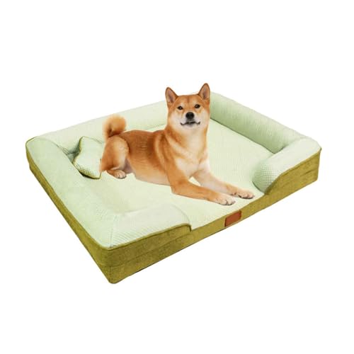 PJDDP Orthopädisches Hundebett, Kühlmatte Für Hunde, Kühlmatte Für Haustiere Mit Abnehmbarem Waschbarem Bezug, Perfekt Für Heißen Sommer,Grün,XL von PJDDP