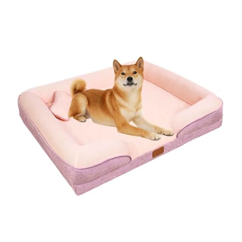 PJDDP Orthopädisches Hundebett, Kühlmatte Für Hunde, Kühlmatte Für Haustiere Mit Abnehmbarem Waschbarem Bezug, Perfekt Für Heißen Sommer,Rosa,XXL von PJDDP