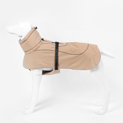 PJDDP Reflektierende Und Verstellbare Hundewintermantel, Hohe Kragen Hund Jacke Hunde Winter Wasserdicht Mit Geschirr Loch Reißverschlussöffnung Für Geschirr Hundeweste,Khaki,XL PJDDP Reflektierende Und Verstellbare Hundewintermantel, Hohe Kragen Hund Jacke Hunde Winter Wasserdicht Mit Geschirr Loch Reißverschlussöffnung Für Geschirr Hundeweste,Khaki,XL von PJDDP
