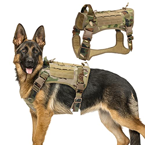 PJDDP Taktisches Hundegeschirr, Hundegeschirr, Service-Hundeweste, Gehtraining, Arbeit, Hunde-MOLLE-Weste Mit Griff, Kein Ziehen, Verstellbares Hundegeschirr Für Spaziergänge, Wandern,Cp,M PJDDP Taktisches Hundegeschirr, Hundegeschirr, Service-Hundeweste, Gehtraining, Arbeit, Hunde-MOLLE-Weste Mit Griff, Kein Ziehen, Verstellbares Hundegeschirr Für Spaziergänge, Wandern,Cp,M von PJDDP