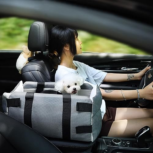 PJDDP Tragbarer Hundestuschsitz für kleine Hunde Katzen, Hundewagensitz, Mittelkonsole Hundekatze Autositz mit Sicherheitshaken und verstellbares Komfortkissen,Passt Autoreisen PJDDP Tragbarer Hundestuschsitz für kleine Hunde Katzen, Hundewagensitz, Mittelkonsole Hundekatze Autositz mit Sicherheitshaken und verstellbares Komfortkissen,Passt Autoreisen von PJDDP