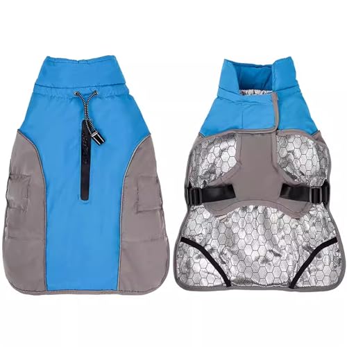 PJDDP Verstellbare Hundewinterjacken, Wasserdichter Hundemantel Mit Eingebautem Geschirr Hundewintermantel Mit Beingurten Reißverschlussöffnung Für Geschirr,Blau,XXL PJDDP Verstellbare Hundewinterjacken, Wasserdichter Hundemantel Mit Eingebautem Geschirr Hundewintermantel Mit Beingurten Reißverschlussöffnung Für Geschirr,Blau,XXL von PJDDP