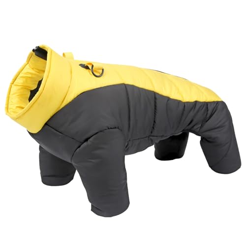 PJDDP Vierbeiniger Hundewintermantel, warme Hundejacke mit Rückenreißverschluss Ganzkörper-Hundemantel wasserdicht, Hunde-Pufferweste mit Geschirr-Loch,Gelb,5XL PJDDP Vierbeiniger Hundewintermantel, warme Hundejacke mit Rückenreißverschluss Ganzkörper-Hundemantel wasserdicht, Hunde-Pufferweste mit Geschirr-Loch,Gelb,5XL von PJDDP