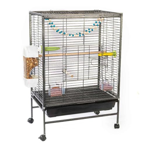 PJDDP Vogelvoliere Mit Offener Oberseite, Vogelkäfig, Käfig Für Papageien, Vogelvoliere Innen Und Außen Mit Tablett Und Rollen Für Kakadus, Kanarienvögel, Papagei von PJDDP