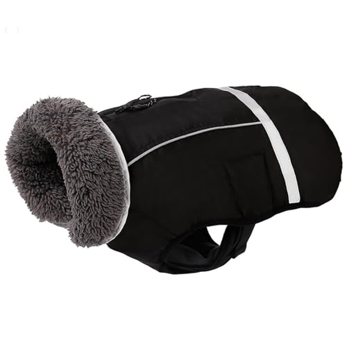 PJDDP Warm Hundemantel, reflektierende Hundejacke Fleece Hundejacke Verstellbar,Schwarz,XXL PJDDP Warm Hundemantel, reflektierende Hundejacke Fleece Hundejacke Verstellbar,Schwarz,XXL von PJDDP