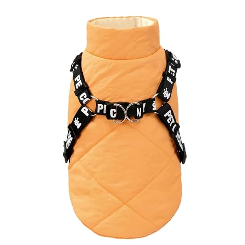 PJDDP Warme Haustier Jacke, Hundejacke Wasserdicht Mit Geschirr, Verstellbaren Hundeweste, Haustier Skifahren Kostüm Ärmellose, Für Kleine Hunde,Gelb,XXL PJDDP Warme Haustier Jacke, Hundejacke Wasserdicht Mit Geschirr, Verstellbaren Hundeweste, Haustier Skifahren Kostüm Ärmellose, Für Kleine Hunde,Gelb,XXL von PJDDP