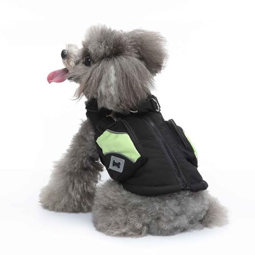 PJDDP Warme Haustier Jacke, Welpen Jacken Warm, Reflektierende Warme Hundeweste Mit Geschirr, Für Kleine Hunde, Spazierengehen, Wandern,Schwarz,XL PJDDP Warme Haustier Jacke, Welpen Jacken Warm, Reflektierende Warme Hundeweste Mit Geschirr, Für Kleine Hunde, Spazierengehen, Wandern,Schwarz,XL von PJDDP