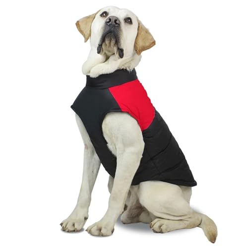 PJDDP Warme Winter-Haustierkleidung, Hundejacke, Winter-Hundemantel mit Geschirr, eingebauter wasserdichter Hund, warme Weste für Hunde bei kaltem Wetter,Rot,3XL PJDDP Warme Winter-Haustierkleidung, Hundejacke, Winter-Hundemantel mit Geschirr, eingebauter wasserdichter Hund, warme Weste für Hunde bei kaltem Wetter,Rot,3XL von PJDDP