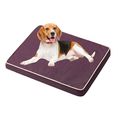 PJDDP Waschbare Hundematte,Wasserfest, rutschfest, Atmungsaktiv, Hundebett Mit Abnehmbarem Und Waschbarem Kissen,Rutschfester Unterseite,Dark Purple,L von PJDDP