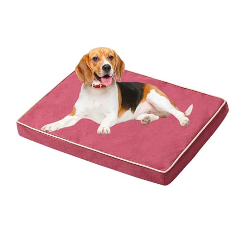 PJDDP Waschbare Hundematte,Wasserfest, rutschfest, Atmungsaktiv, Hundebett Mit Abnehmbarem Und Waschbarem Kissen,Rutschfester Unterseite,Purple pink,M von PJDDP