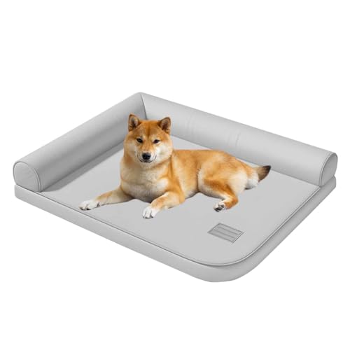 PJDDP Wasserdicht Hundekorb Mit 2 Rändern, Sommer Selbstkühlende Hundematte, Katzenbett, Leicht Zu Reinigen, Für Kleine Bis Mittelgroße, Grosse Hunde,Grau,XXL PJDDP Wasserdicht Hundekorb Mit 2 Rändern, Sommer Selbstkühlende Hundematte, Katzenbett, Leicht Zu Reinigen, Für Kleine Bis Mittelgroße, Grosse Hunde,Grau,XXL von PJDDP