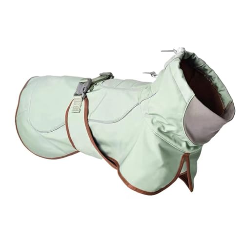 PJDDP Wasserdichter, Warmer Hundemantel, Hundemantel Mit Hohem Kragen, Reflektierend Und Verstellbar Hundewintermantel Softshell-Hundemantel,Grün,M von PJDDP