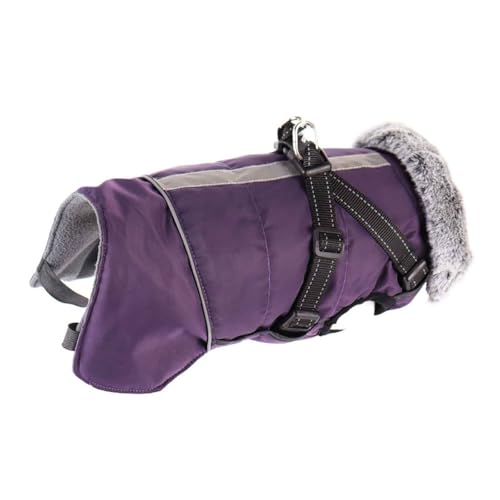 PJDDP Wasserdichter Hundemantel, Hundejacke Mit Geschirr, Warme Hundeweste Mit Reflektierend, Kaltes Wetter Winter Warme Jacke Für Kleine Mittlere Hunde,Lila,M PJDDP Wasserdichter Hundemantel, Hundejacke Mit Geschirr, Warme Hundeweste Mit Reflektierend, Kaltes Wetter Winter Warme Jacke Für Kleine Mittlere Hunde,Lila,M von PJDDP