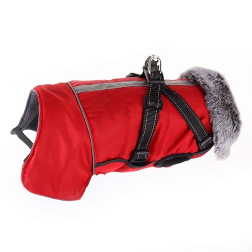 PJDDP Wasserdichter Hundemantel, Hundejacke Mit Geschirr, Warme Hundeweste Mit Reflektierend, Kaltes Wetter Winter Warme Jacke Für Kleine Mittlere Hunde,Rot,L PJDDP Wasserdichter Hundemantel, Hundejacke Mit Geschirr, Warme Hundeweste Mit Reflektierend, Kaltes Wetter Winter Warme Jacke Für Kleine Mittlere Hunde,Rot,L von PJDDP