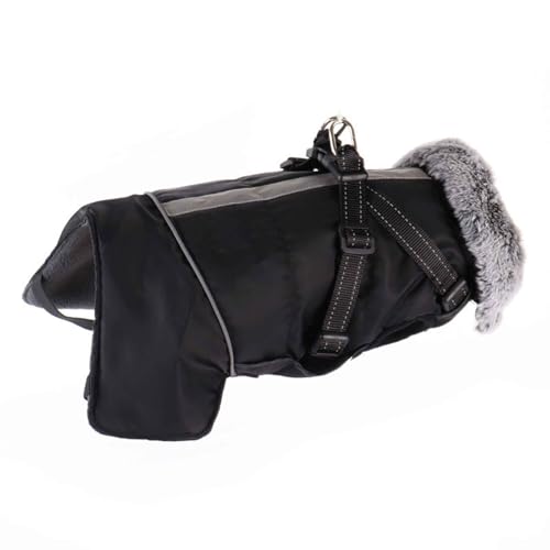 PJDDP Wasserdichter Hundemantel, Hundejacke Mit Geschirr, Warme Hundeweste Mit Reflektierend, Kaltes Wetter Winter Warme Jacke Für Kleine Mittlere Hunde,Schwarz,L PJDDP Wasserdichter Hundemantel, Hundejacke Mit Geschirr, Warme Hundeweste Mit Reflektierend, Kaltes Wetter Winter Warme Jacke Für Kleine Mittlere Hunde,Schwarz,L von PJDDP