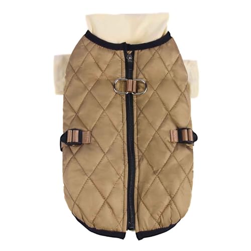 PJDDP wasserdichte Hundemantel, Hunde Winterjacken, Warme Hundemäntel, Verstellbar Hundejacke Mit D-Ring Für Kaltes Wetter, Für Kleine Hunde,Braun,S PJDDP wasserdichte Hundemantel, Hunde Winterjacken, Warme Hundemäntel, Verstellbar Hundejacke Mit D-Ring Für Kaltes Wetter, Für Kleine Hunde,Braun,S von PJDDP