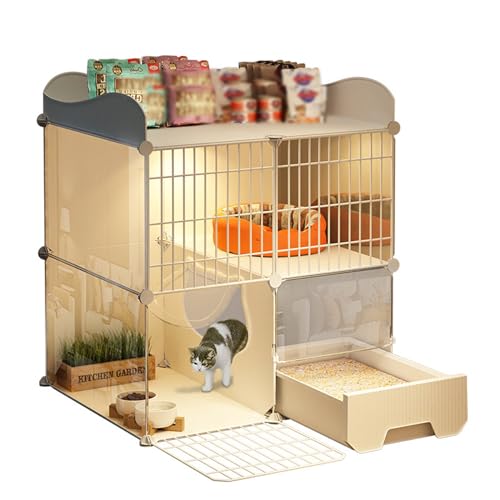 PJDDP Premium-Katzenkäfig Für Den Innenbereich Mit Katzentoilette, Einfacher Aufbau, Transparenter HD-Zaun Und Stabiles Metallgitter Sorgen Dafür, DASS Ihr Kätzchen Nachts Sicher Ist PJDDP Premium-Katzenkäfig Für Den Innenbereich Mit Katzentoilette, Einfacher Aufbau, Transparenter HD-Zaun Und Stabiles Metallgitter Sorgen Dafür, DASS Ihr Kätzchen Nachts Sicher Ist von PJDDP