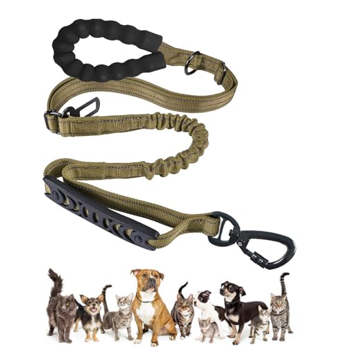 PJDDP Robuste, 1,2–1,5 M Lange, Stoßdämpfende Bungee-Hundeleine Mit 2 Gepolsterten Griffen Und Auto-Sicherheitsgurt,Army Green PJDDP Robuste, 1,2–1,5 M Lange, Stoßdämpfende Bungee-Hundeleine Mit 2 Gepolsterten Griffen Und Auto-Sicherheitsgurt,Army Green von PJDDP