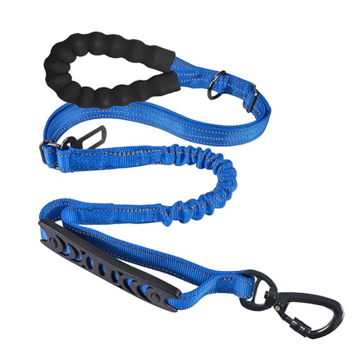 PJDDP Robuste, 1,2–1,5 M Lange, Stoßdämpfende Bungee-Hundeleine Mit 2 Gepolsterten Griffen Und Auto-Sicherheitsgurt,Dark Blue PJDDP Robuste, 1,2–1,5 M Lange, Stoßdämpfende Bungee-Hundeleine Mit 2 Gepolsterten Griffen Und Auto-Sicherheitsgurt,Dark Blue von PJDDP