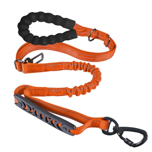 PJDDP Robuste, 1,2–1,5 M Lange, Stoßdämpfende Bungee-Hundeleine Mit 2 Gepolsterten Griffen Und Auto-Sicherheitsgurt,Orange PJDDP Robuste, 1,2–1,5 M Lange, Stoßdämpfende Bungee-Hundeleine Mit 2 Gepolsterten Griffen Und Auto-Sicherheitsgurt,Orange von PJDDP