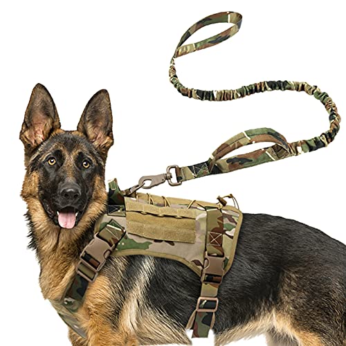 PJDDP Taktisches Hundewestengeschirr Mit Hundeleine, Service-Hundeweste Für Spaziergänge, Wandertraining, Trainings-Hunde-Molle-Weste Mit Klettverschlüssen,Cp,L PJDDP Taktisches Hundewestengeschirr Mit Hundeleine, Service-Hundeweste Für Spaziergänge, Wandertraining, Trainings-Hunde-Molle-Weste Mit Klettverschlüssen,Cp,L von PJDDP