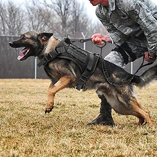 PJDDP Taktisches Hundewestengeschirr Mit Hundeleine, Service-Hundeweste Für Spaziergänge, Wandertraining, Trainings-Hunde-Molle-Weste Mit Klettverschlüssen,Schwarz,L PJDDP Taktisches Hundewestengeschirr Mit Hundeleine, Service-Hundeweste Für Spaziergänge, Wandertraining, Trainings-Hunde-Molle-Weste Mit Klettverschlüssen,Schwarz,L von PJDDP