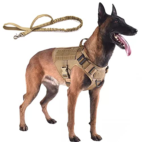 PJDDP Taktisches Westengeschirr Mit Bungee-Leine, Diensthundewestengeschirr Mit Griff, Kein Ziehen, Militärgeschirr, Militärhundeweste – Für Training, Wandern, Jagd, Arbeitsgeschirr,Braun,M PJDDP Taktisches Westengeschirr Mit Bungee-Leine, Diensthundewestengeschirr Mit Griff, Kein Ziehen, Militärgeschirr, Militärhundeweste – Für Training, Wandern, Jagd, Arbeitsgeschirr,Braun,M von PJDDP